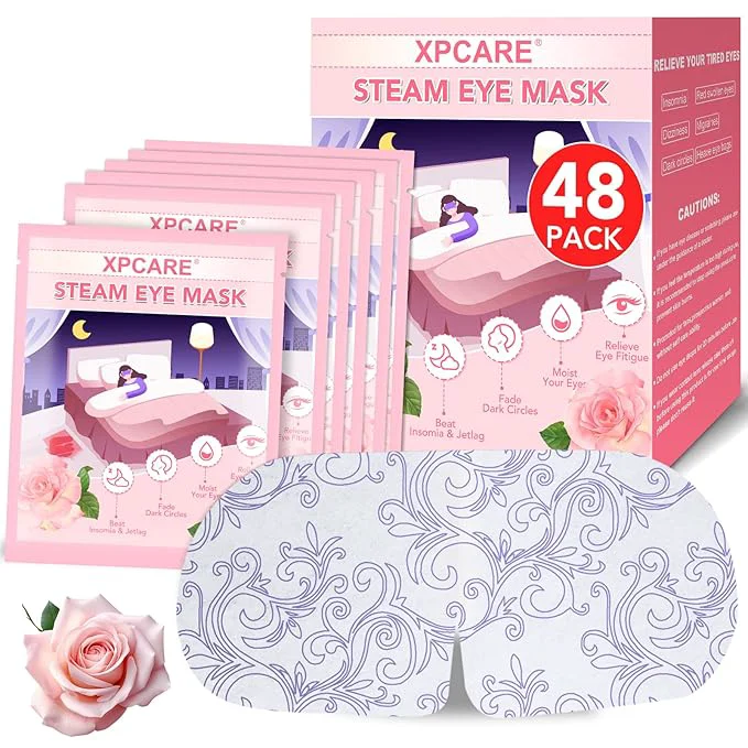 Fashionable XPCARE 48 Pack Steam Eye Masks for Dry Eyes Self Heated Steam Warm Eye Mask Luxury