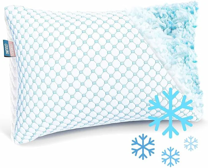 Crafted Nestl Cooling Kids Pillow for Sleeping 1 Pack Luxury Shredded Memory Foam Pillows Kids Size Adjustable Cold Gel Pillows for Hot Sleepers Supportive Cool Pillow for Side Back Stomach Sleepers Responsible
