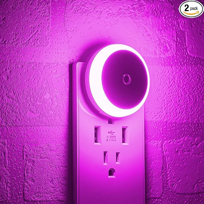 Long-Lasting myCozyLite Pink Light Night Light Plug in Home Decor Dusk to Dawn Sensor Versatile