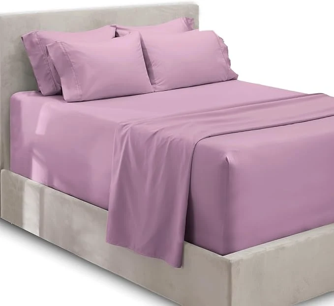 Crafted Hearth amp Harbor Extra Deep Pocket Sheets – Fits Mattress 18-24 Inches Deep – Extra Deep Pocket Twin Sheets Sets – 4 Piece Twin Size – Lavender Dream Secure