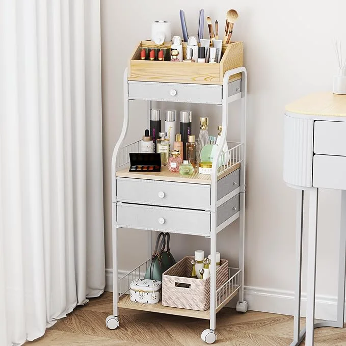 Lightweight HapiRm Floor Makeup Organizer Cart Reusable