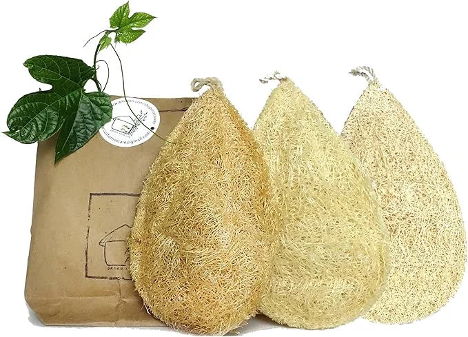 Selected Natural Loofah Dish Sponge Pack 3 Vegetable Scrubber Smooth