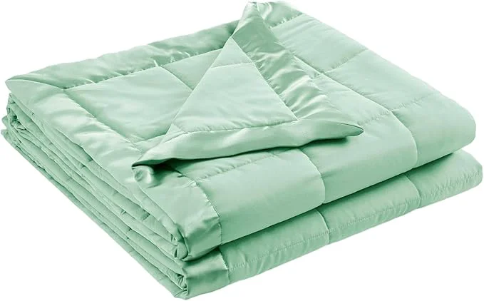 Flexible Madison Park Windom Down Blanket Premium 3M Scotchgard Moisture Wicking Treatment Lightweight and Soft Bed Cover For All Season Satin Trim Seafoam Twin Fine