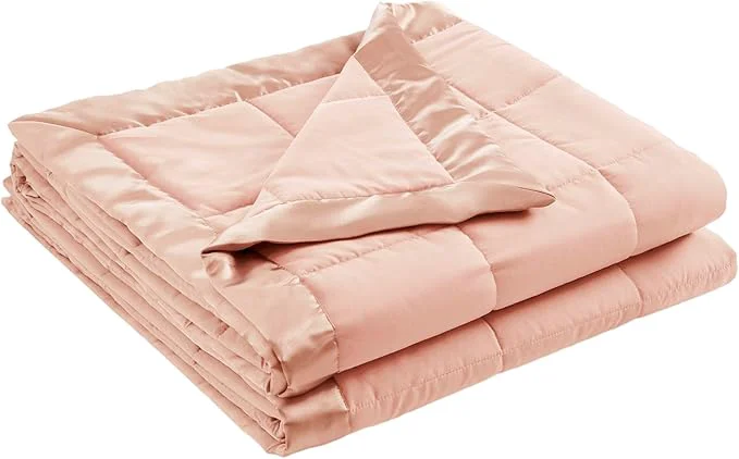 Innovative Madison Park Windom Down Blanket Premium 3M Scotchgard Moisture Wicking Treatment Lightweight and Soft Bed Cover For All Season Satin Trim Blush Twin
