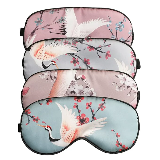 Smart 4-Pack Silk Satin Eye Mask Classic Painting Arts Sleep Mask Blindfold Professional