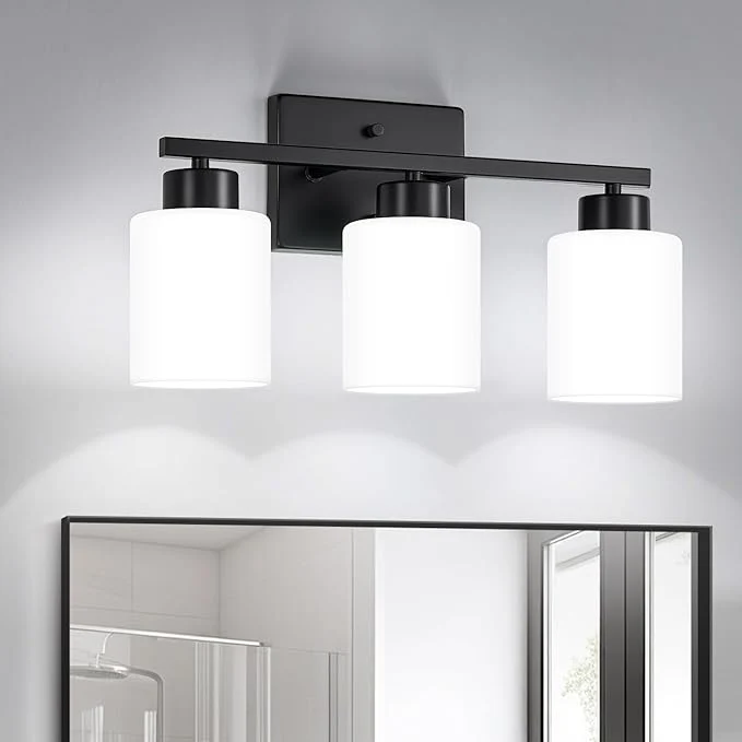 Smooth FonmYim Black Bathroom Light Fixtures 3-Light Modern Vanity Light Over Mirror Trusted