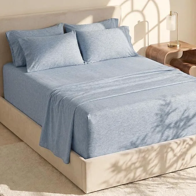 Top-Quality Hearth amp Harbor Bed Sheets Luxury Soft 6 Piece Bed Sheet Set Extra Deep Pocket Fitted Sheets Fits Mattress up to 21 quot Double Brushed Bedding Sheets amp Pillowcases Elegant