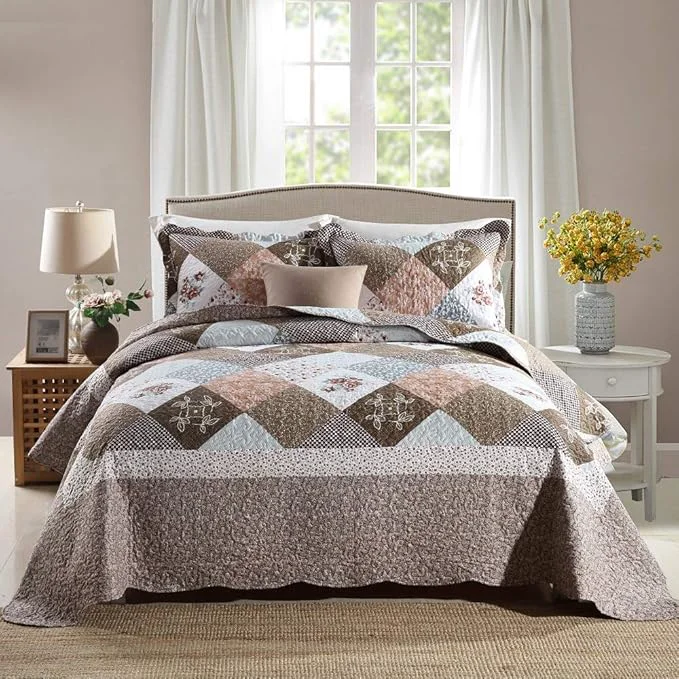 Original Travan 2-Piece Twin Quilt Sets with Sham Oversized Bedding Bedspread Reversible Soft Coverlet Set Twin Size Convenient