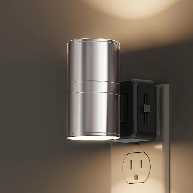Crafted L LOHAS LED Night Light Night Lights Plug into Wall Smooth Silver Glossy Fast