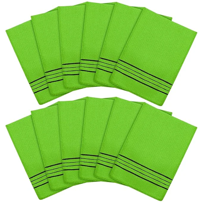 Official Tatuo 12 Pieces Korean Exfoliating Mitt Glove Italy Towel Body Skin Scrubber Solid