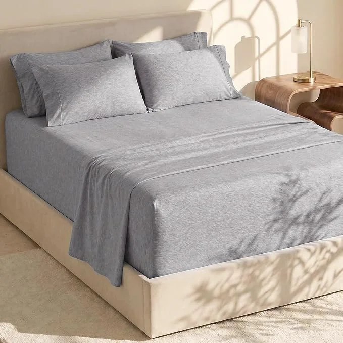 Stylish Hearth amp Harbor Bed Sheets Luxury Soft 6 Piece Bed Sheet Set Extra Deep Pocket Fitted Sheets Fits Mattress up to 21 quot Double Brushed Bedding Sheets amp Pillowcases Reusable