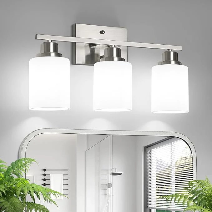 Easy-to-Use Ascher Bathroom Light Fixtures 3-Light Vanity Light Over Mirror Brushed Certified