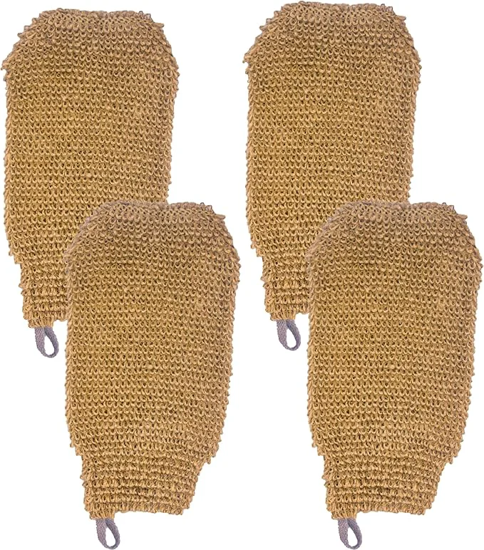 High-Quality Natural Exfoliating Hemp Bath Mitt Shower Gloves Loofah Washcloth Sponge Artisan
