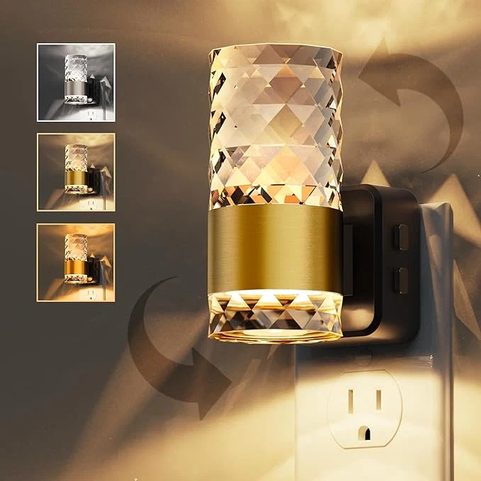 Fine L LOHAS LED Night Light Modern Night Lights Plug into Wall Amber-3000K-5000K Smooth