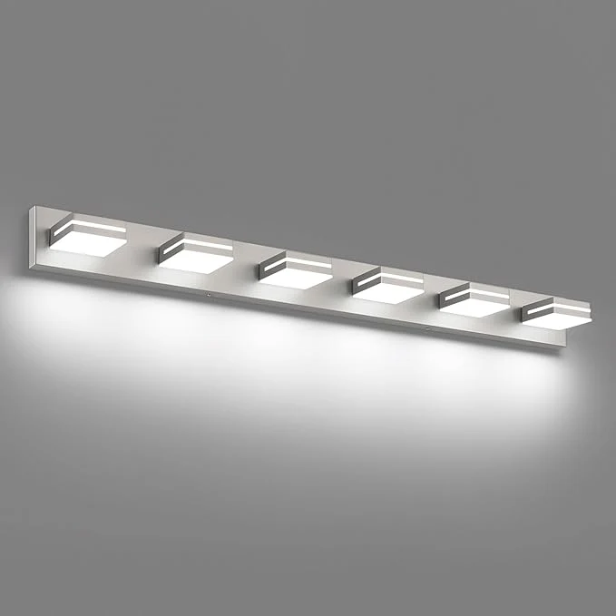 Premium SineRise LED Modern Bathroom Vanity Light Fixtures Brushed Nickel Modern Certified