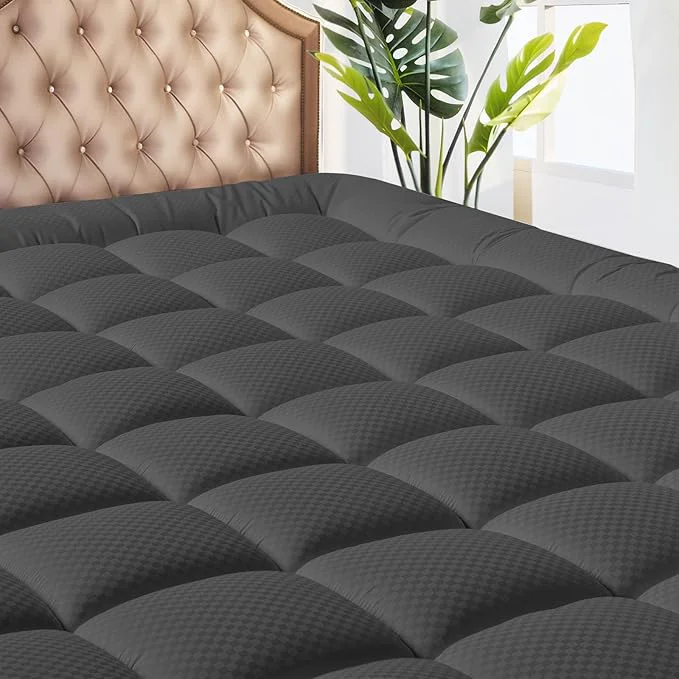 Smart MATBEBY Full Size Mattress Pad – Cooling Breathable Mattress Topper Quilted Fitted Mattress Protector Pillow Top Mattress Cover with 8-21 quot Deep Pocket Machine Washable Dark Grey 54×75 Inches Secure