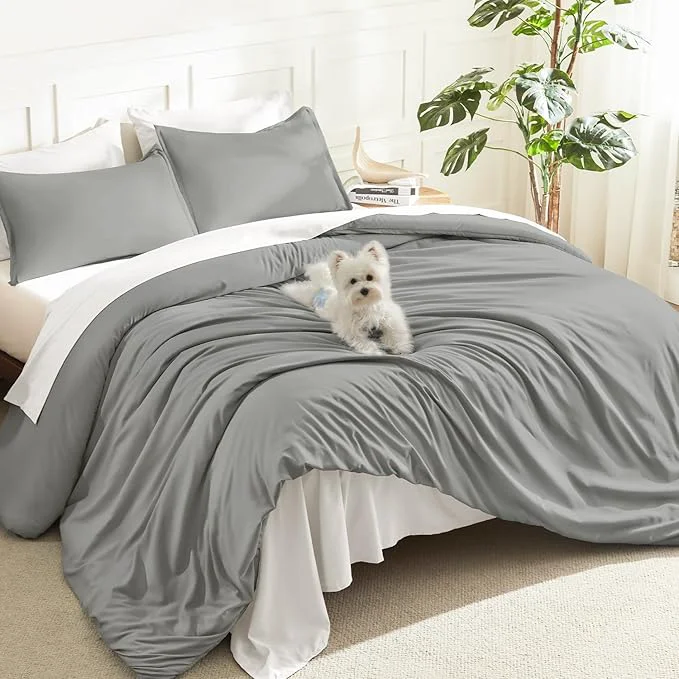 Responsible Litanika Comforters Grey Twin Twin XL Size 2 Pieces Lightweight Solid Bedding Set amp Collections All Season Fluffy Bed Set 66x90In Comforter amp 1 Pillowcase Official