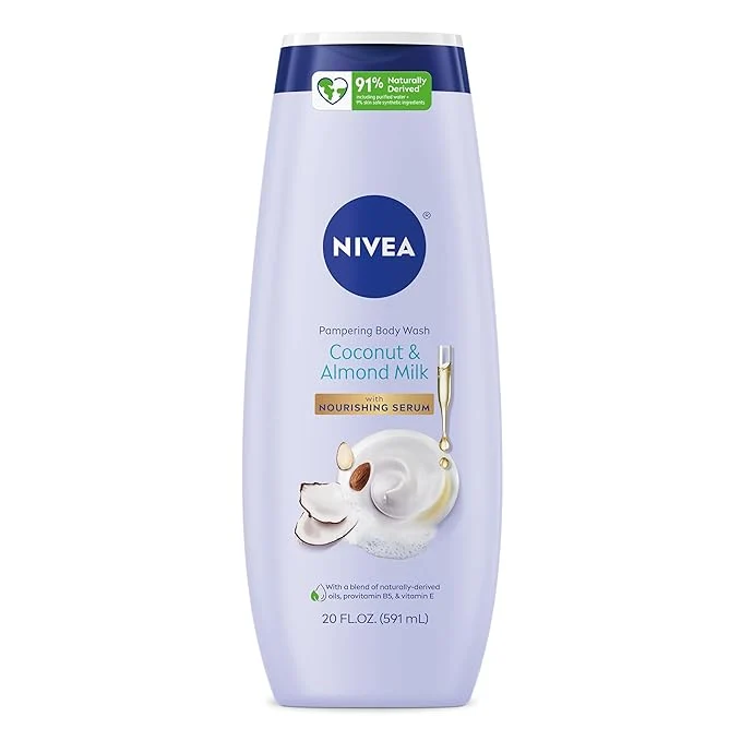 Genuine NIVEA Pampering Coconut and Almond Milk Body Wash Green