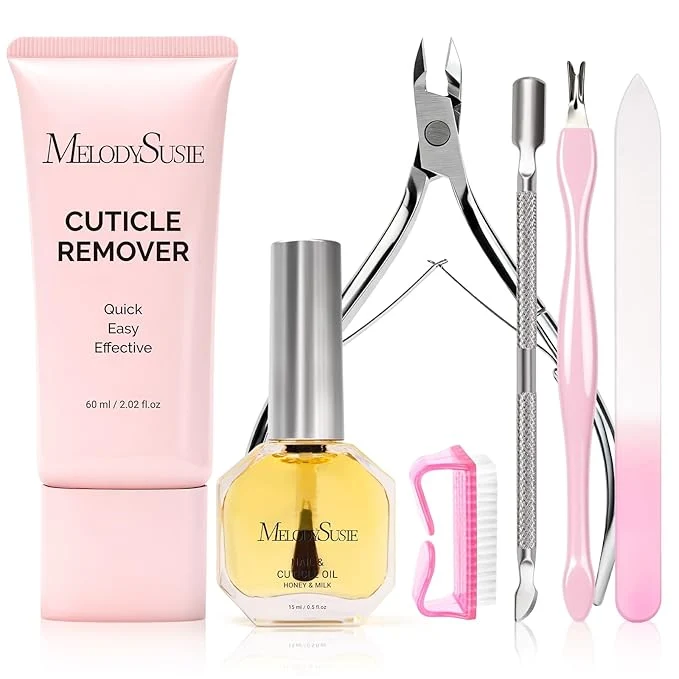 Long-Lasting MelodySusie Cuticle Remover Kit 60g Cuticle Remover Cream 15ML Cuticle Oil Versatile