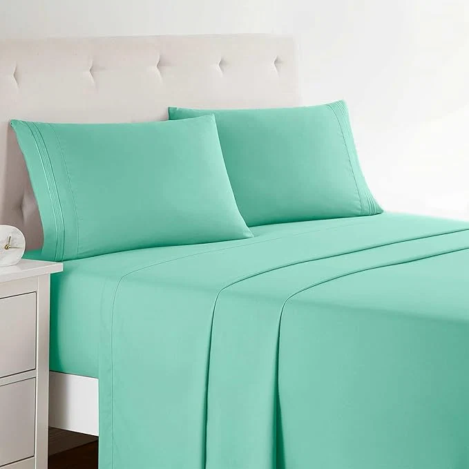Practical Clara Clark Bed Sheets Premier 1800 Series 4 Piece Bed Sheet Set Deep Pocket Wrinkle Fade Stain Resistant Luxury Soft Bedding Sheets amp Pillowcases King Mint Green Environmentally Friendly