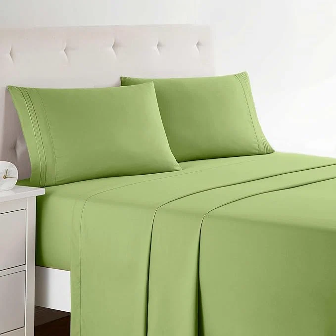 Comfortable Clara Clark Bed Sheets Premier 1800 Series 4 Piece Bed Sheet Set Deep Pocket Wrinkle Fade Stain Resistant Luxury Soft Bedding Sheets amp Pillowcases Split King Garden Green Superior