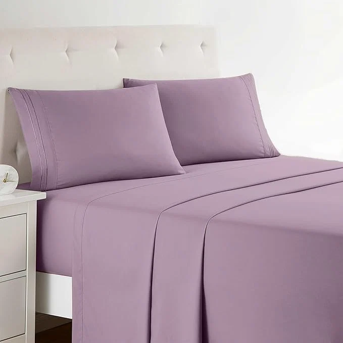 Practical Clara Clark Bed Sheets Premier 1800 Series Bed Sheet Set Deep Pocket Wrinkle Fade Stain Resistant Luxury Soft Bedding Sheets amp Pillowcases Twin Dusty Purple Lightweight