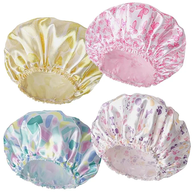 Responsible Shower Caps for Women Double Layers Shower Cap Reusable Waterproof Bathing Authentic