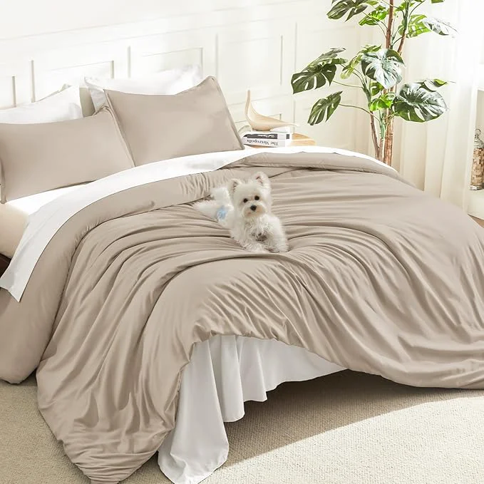 Soft Litanika Oversized King Comforters Khaki Super King Size 3 Pieces Lightweight Solid Bedding Comforter Set All Season Fluffy Bed Set 120x120In Comforter amp 2 Pillowcases Premium