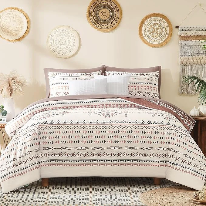 Authentic Geniospin Full Comforter Set – 7 Pieces Bed in a Bag Comfortable Western Bedding Sets for All Seasons Lightweight Soft Boho Comforter Bed Set with Sheets Pillowcases amp Shams Excellent