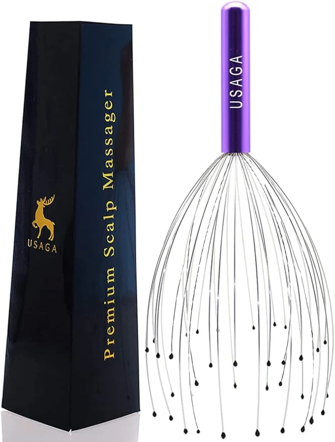 Natural USAGA 36 Fingers Head Massager Scalp Massager Head Scratcher Stocking Stuffers Professional