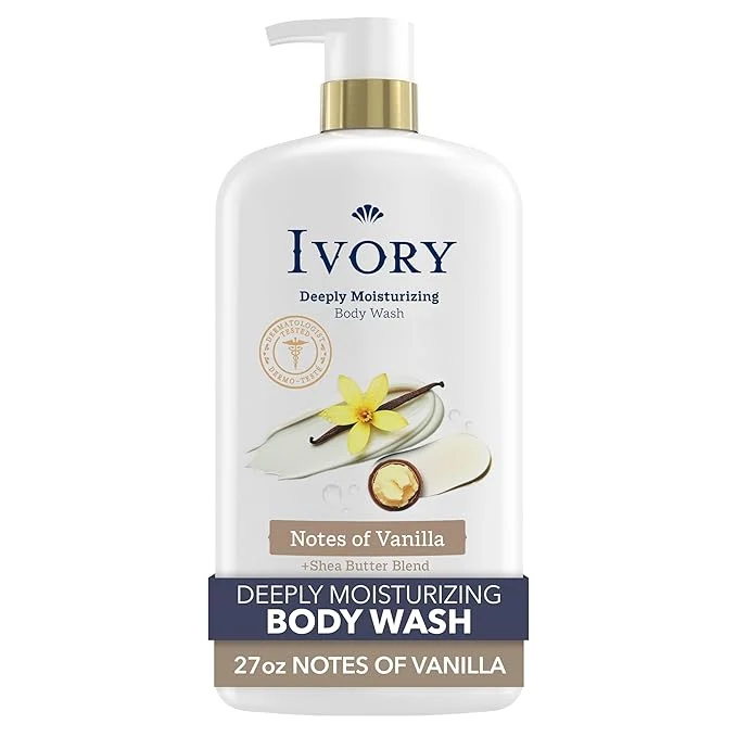 Safe Ivory Body Wash Deeply Moisturizing 24hr Nourishing Hydration Soothes Itchy High-End