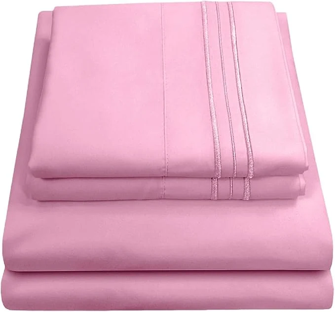 Expertly Made California King Sheet Sets – Breathable Luxury Sheets with Full Elastic amp Secure Corner Straps Built In – 1800 Supreme Collection Cal King Deep Pocket Bedding Set Sheet Set California King Pink Specialty