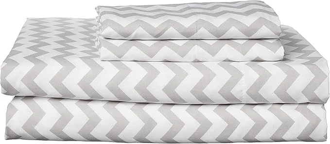 Professional King Size Sheets – Breathable Luxury Bed Sheets with Full Elastic amp Secure Corner Straps Built In – 1800 Supreme Collection Extra Soft Deep Pocket Bedding Set Sheet Set King Chevron Gray Specialty