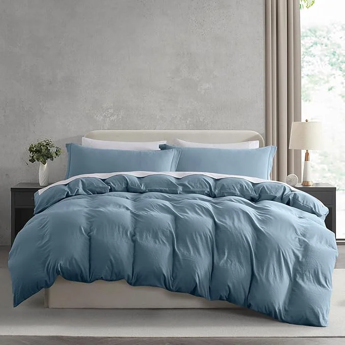 Consistent Nestl Stone Blue California King Duvet Cover Sets – Soft Prewashed Cal King Duvet Cover 3 Piece with Zipper Closure 1 Duvet Cover 104×98 inches and 2 Pillow Shams Proven