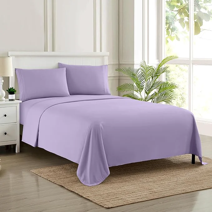User-Friendly Twin XL Sheets – Breathable Luxury Sheets with Full Elastic amp Secure Corner Straps Built In – 1800 Supreme Collection Extra Soft Deep Pocket Bedding Set Sheet Set Twin XL Lavender Fine Crafted
