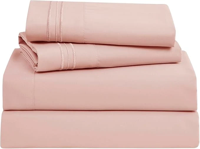 Unique Clara Clark Bed Sheets Premier 1800 Series Bed Sheet Set Deep Pocket Wrinkle Fade Stain Resistant Luxury Soft Bedding Sheets amp Pillowcases Full Pink Beige