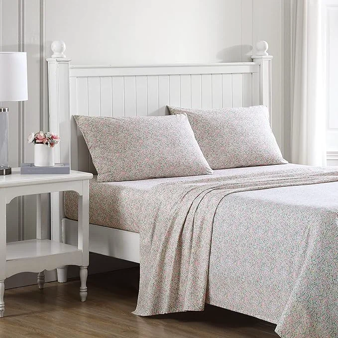 Fine Laura Ashley – Full Sheets Cotton Percale Bedding Set Lightweight amp Breathable Home Decor Dorm Room Essentials Lovestone Pink Full Selected