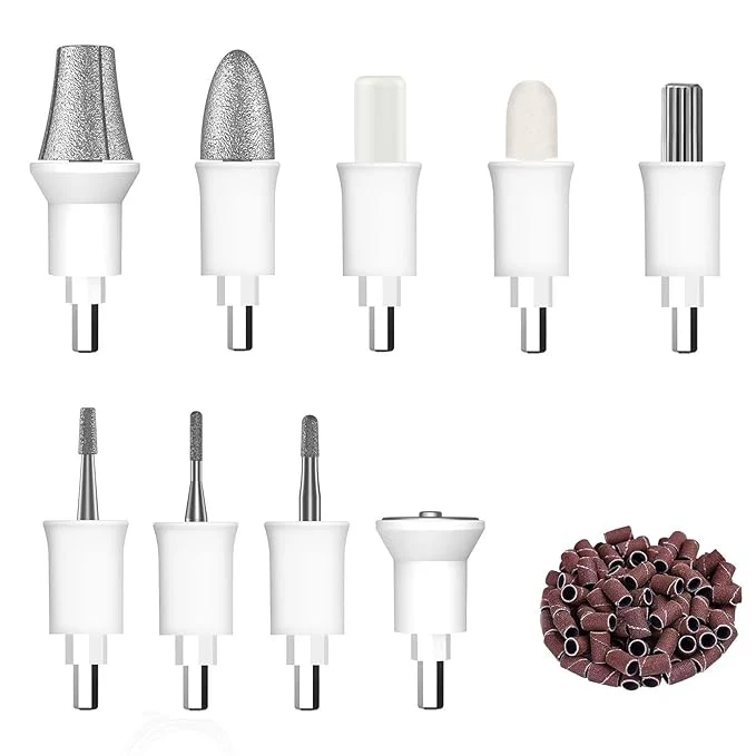 Flexible 9pcs Nail Drill Bits Sets with 50Pcs File Sanding Bands Professional Rotary Official