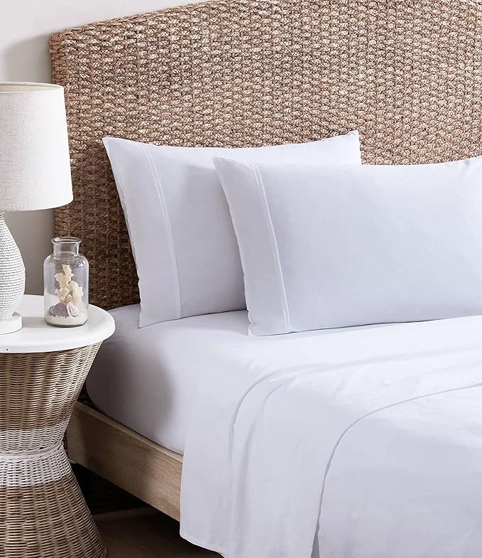 Healthy Tommy Bahama – Queen Sheets Organic Cotton Bedding Set Softens with Each Wash TB T200 White Queen Breathable