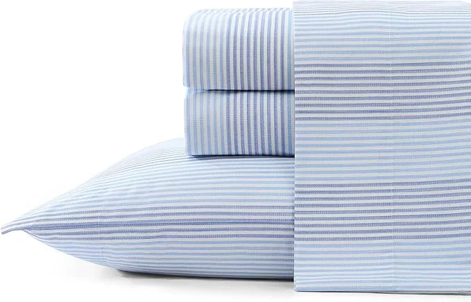 Reliable Tommy Bahama – Queen Sheets Super Soft Cotton Percale Bedding Set with Matching Pillowcases Crisp amp Cool Coastal Room Essentials Weekend Stripe Blue Queen Reusable