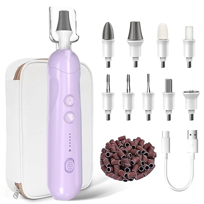 Optimized Cordless Electric Nail File Set Rechargeable Pedicure Tools Safe