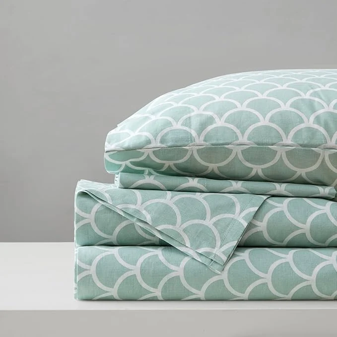 Professional Comfort Spaces Cotton Sheet Set Breathable Lightweight Soft with 14 quot Elastic Pocket Fits up to 16 quot Mattress All Season Cozy Bedding Matching Pillow Case Full Scales 4 Piece Expertly Made