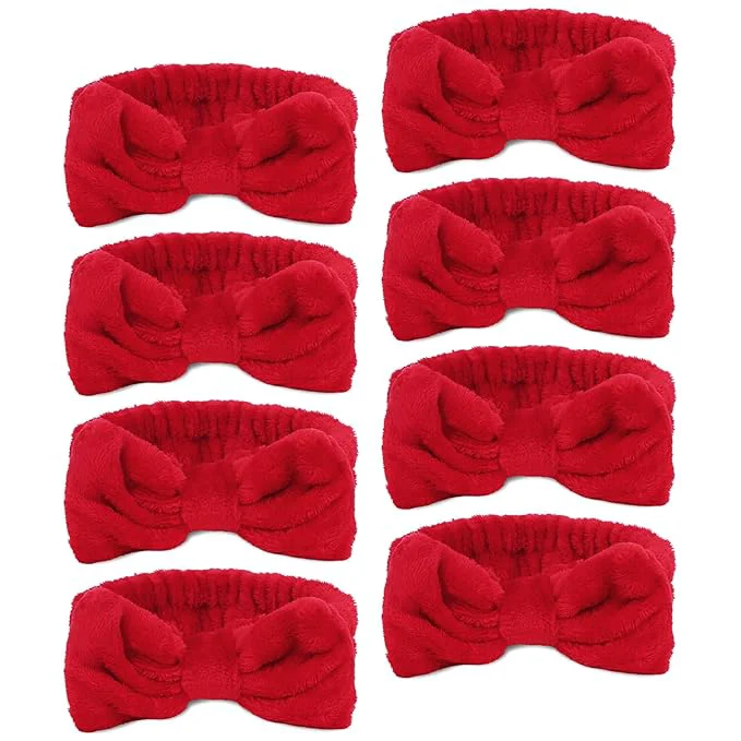 Dependable Ondder Spa Headband for Washing Face 8 Pack Red Skincare Headbands for Women Stylish