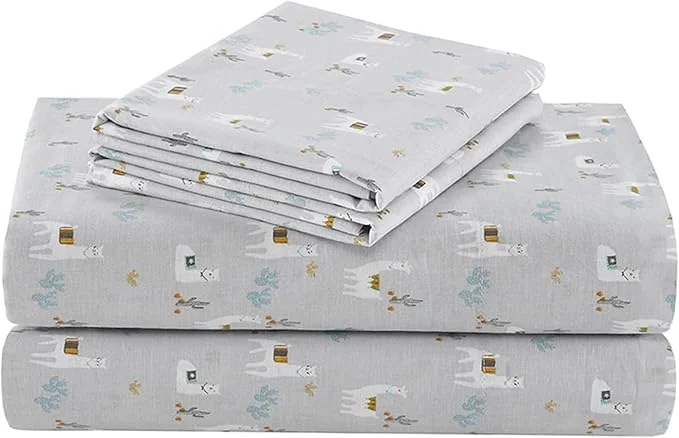 Professional Comfort Spaces Cotton Sheet Set Breathable Lightweight Soft with 12 quot Elastic Pocket Fits up to 14 quot Mattress All Season Cozy Bedding Matching Pillow Case Twin Lama Multi 3 Piece Advanced