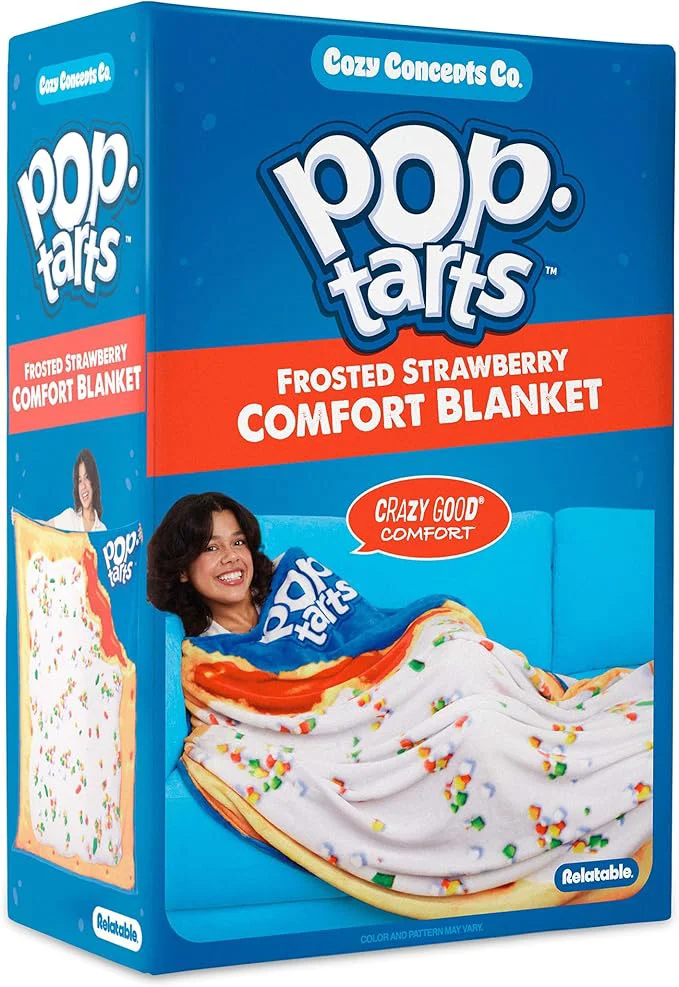 Practical Pop-Tarts™ Cozy Concepts Co. Throw Blanket by Relatable Looks Like a Giant Strawberry Pop-Tart® to Wrap Yourself Up for Kids and Teens 50×60 Cozy Soft Blanket Room Decor Safe