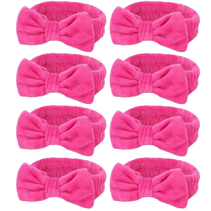 Outstanding Semato 8 Pcs Hot Pink Spa Headband Effective