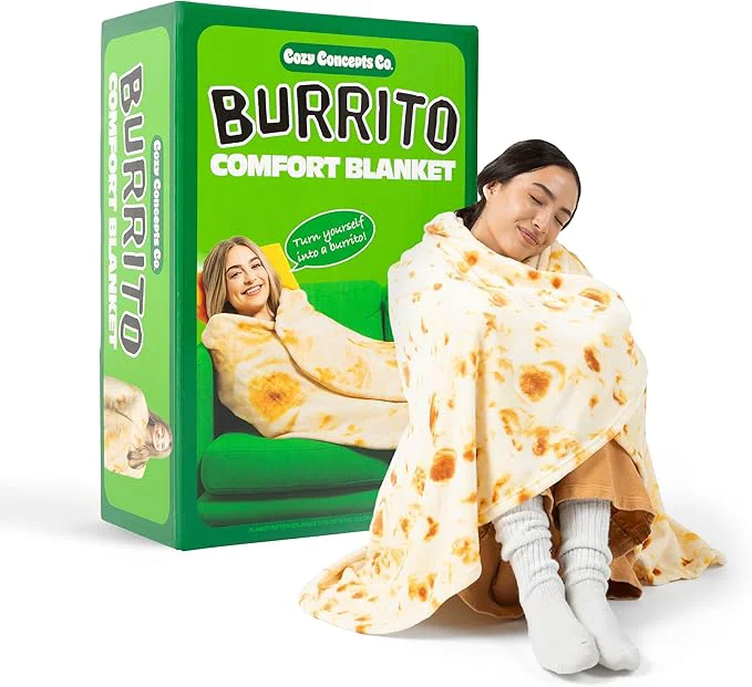 Authentic Cozy Concepts Co. Burrito by Relatable Viral Trend Inspired Looks Like a Giant Tortilla to Wrap Yourself Up Like a Burrito Great Easter Gift for Room Decor or Easter Basket Stuffers Large Size 65 Minimalist
