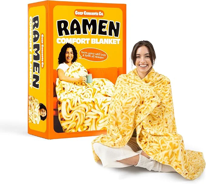 High-Quality Cozy Concepts Co. Ramen by Relatable Viral Trend Inspired Looks Like a Giant Bowl of Ramen Noodles to Wrap Yourself Up In Easter Gift for Kids amp Teens Easter Basket Filler Large 65 Throw Blanket High-Performance