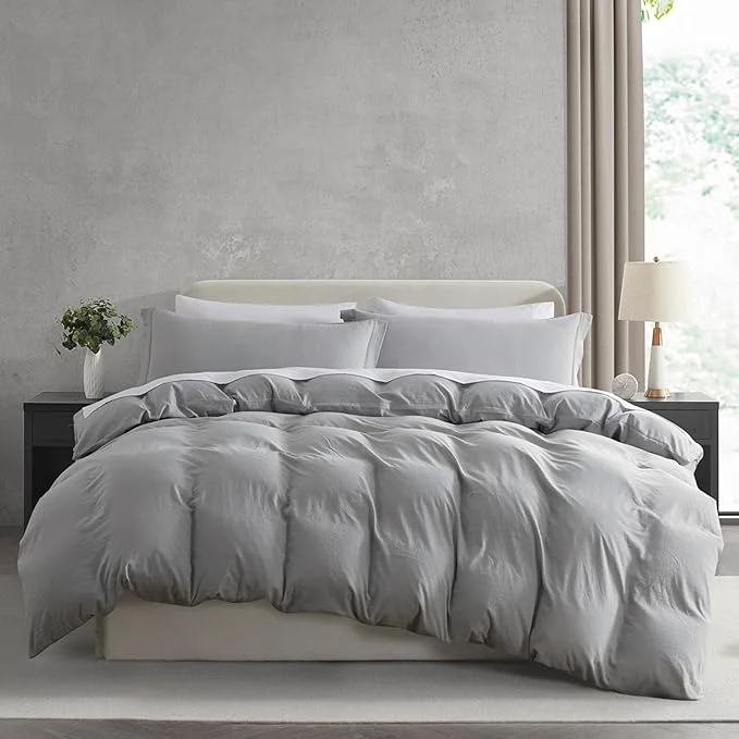 Authentic Nestl Light Grey Duvet Cover King Size – Soft Prewashed King Duvet Cover Set 3 Piece with Zipper Closure 1 Duvet Cover 104×90 inches and 2 Pillow Shams – No Comforter Healthy