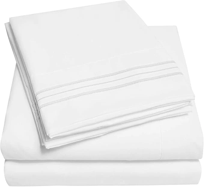 Exclusive 1500 Supreme Collection Extra Deep Pocket Sheets Set – Luxury Soft Bed Sheets Wrinkle Bedding Over 40 Colors 21 inch Extra Deep Pocket Full White Traditional